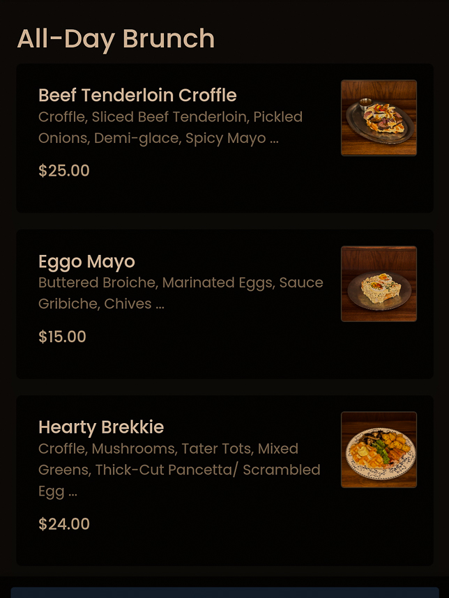 Menu of June Coffee