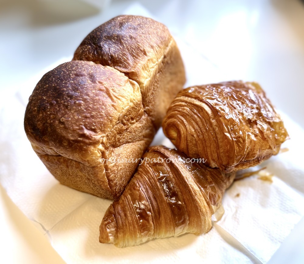 Petit Pain Joo Chiat Bakery honey brioche ($7.20), a classic croissant ($3.60) and a pain au chocolat ($4.20). 