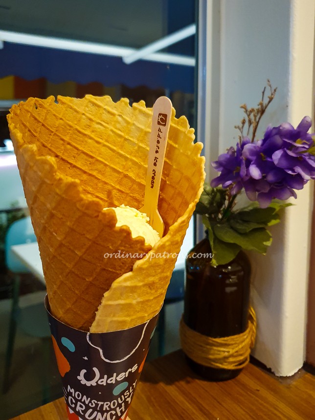 Udders Mao Shan Wang Ice Cream in a Cone