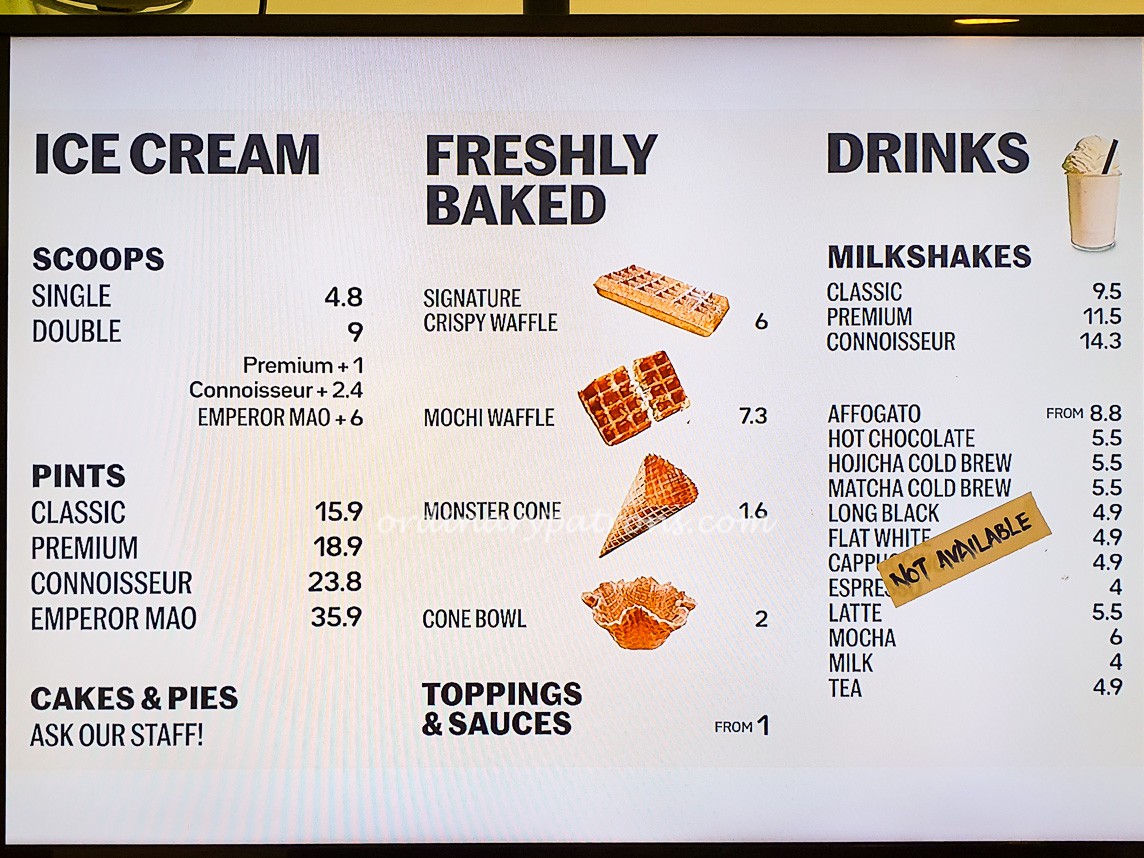 Udders menu
