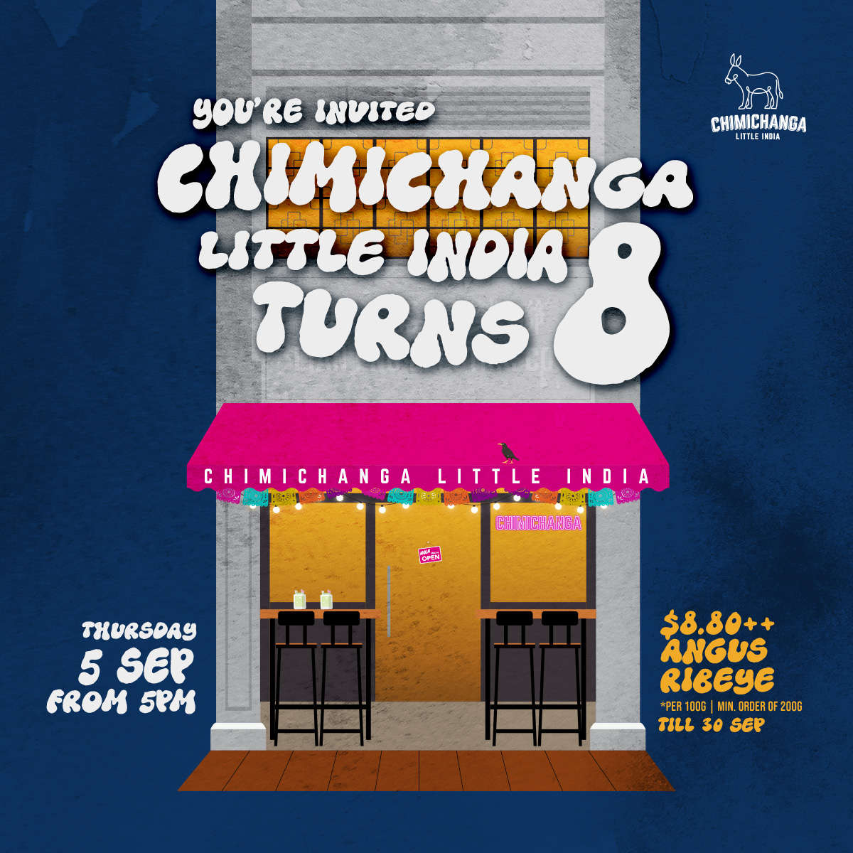 Celebrate 8 Years of Chimichanga Little India
