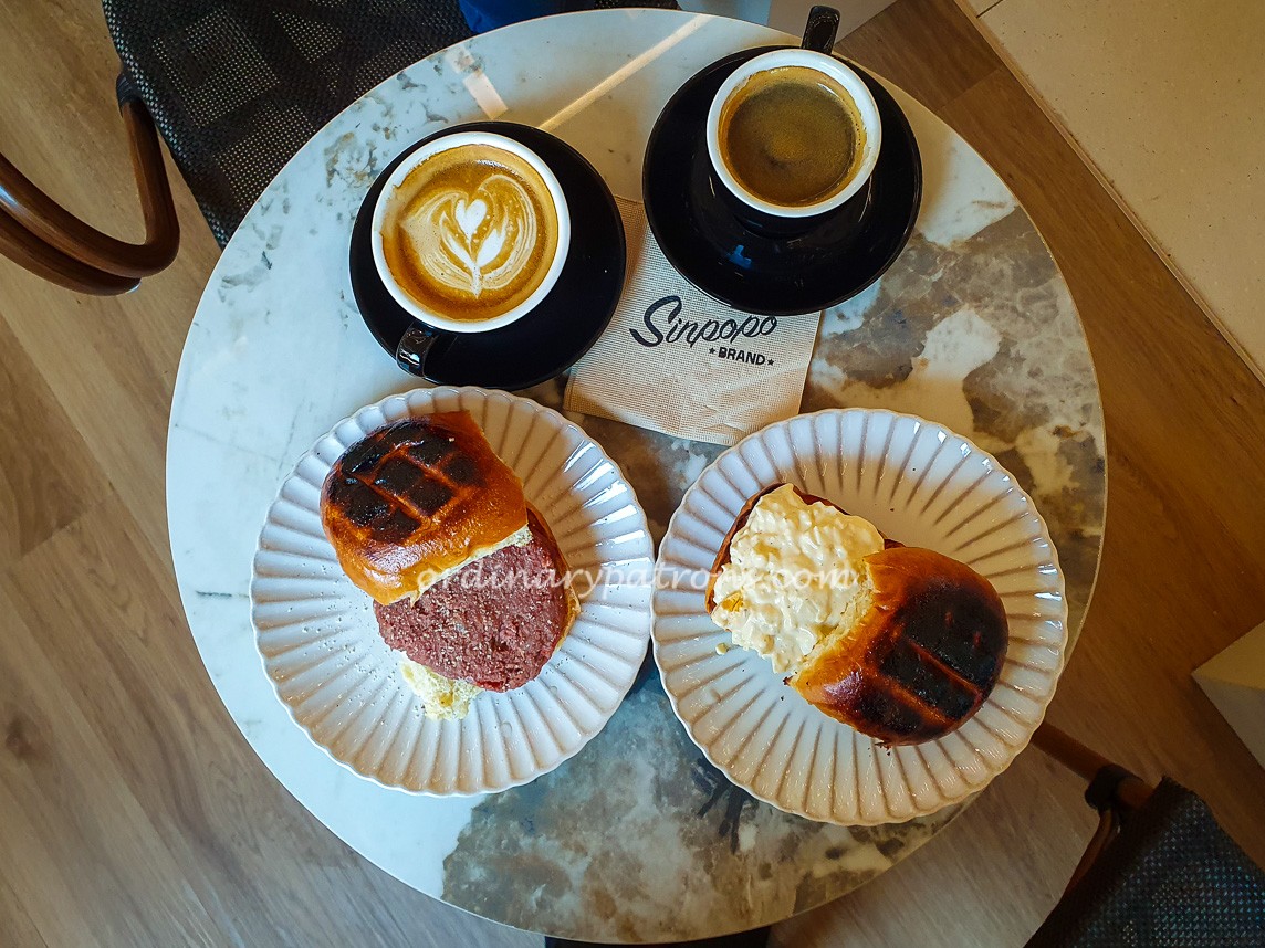 coffee and Singapore Style Grilled Sandwich at Sinpopo Scotts Square