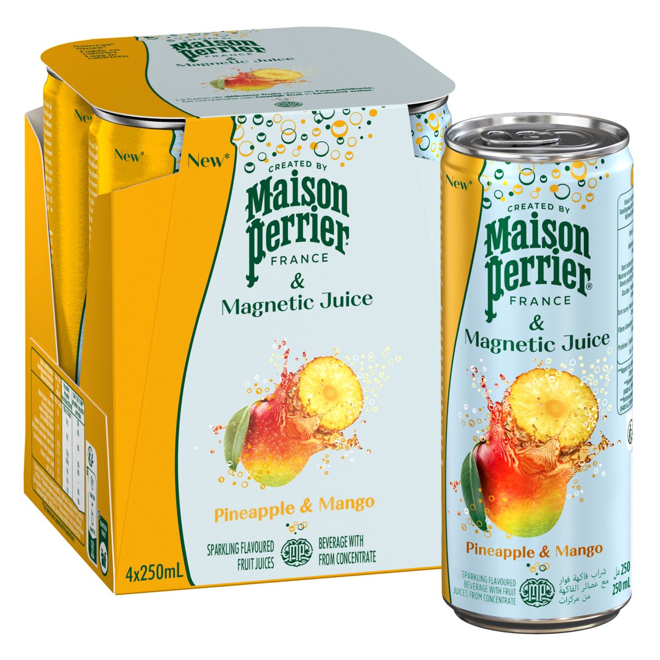 Maison Perrier & Magnetic Juice - Pineapple & Mango - Pack & Can