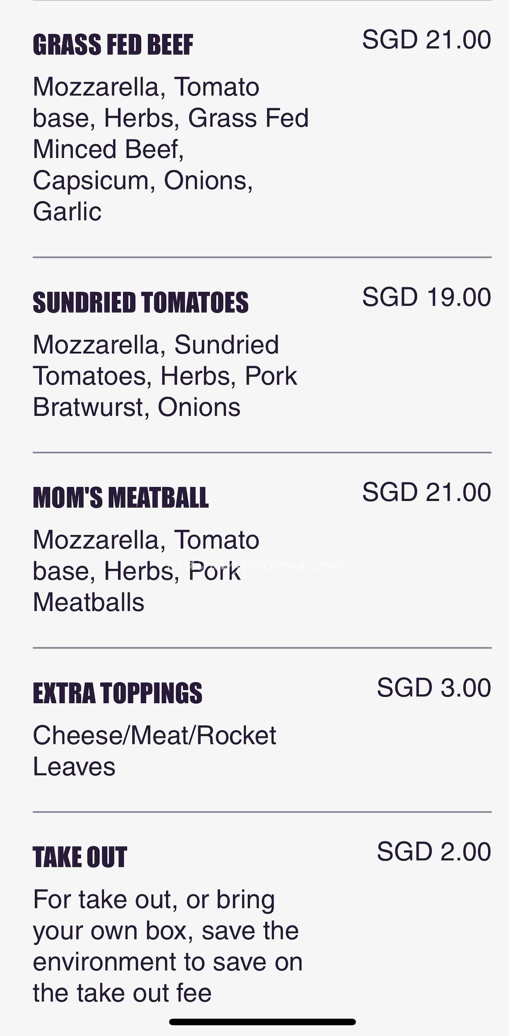 Valle Menu