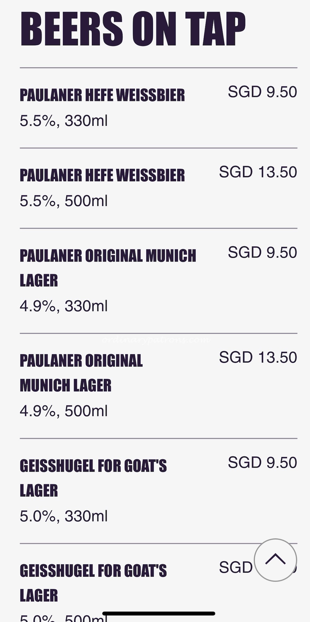 Valle Menu