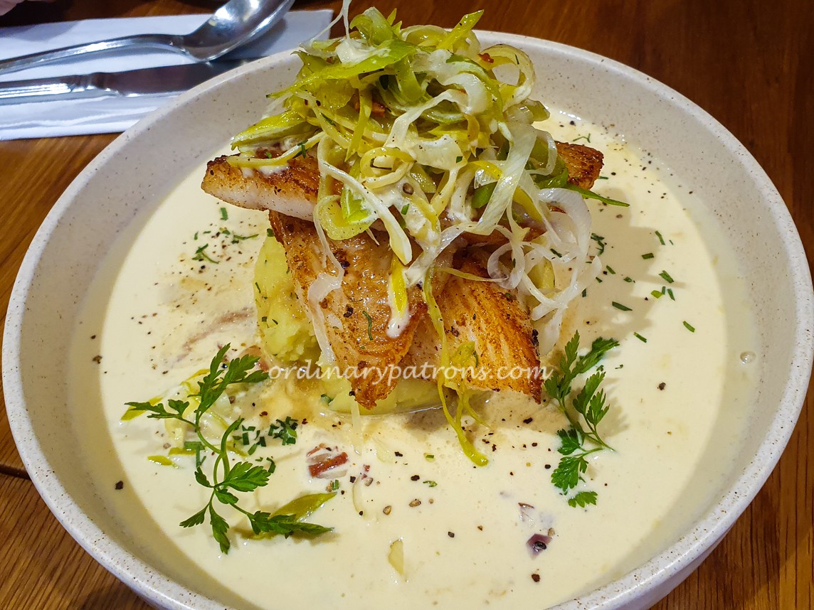 Halibut & Leek at Apricus cafe