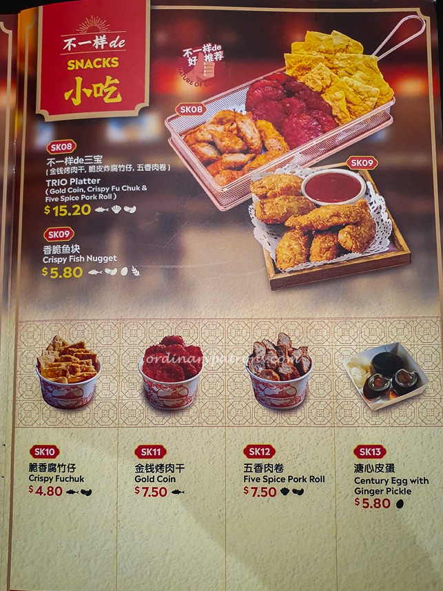 GO Unique Snacks Menu