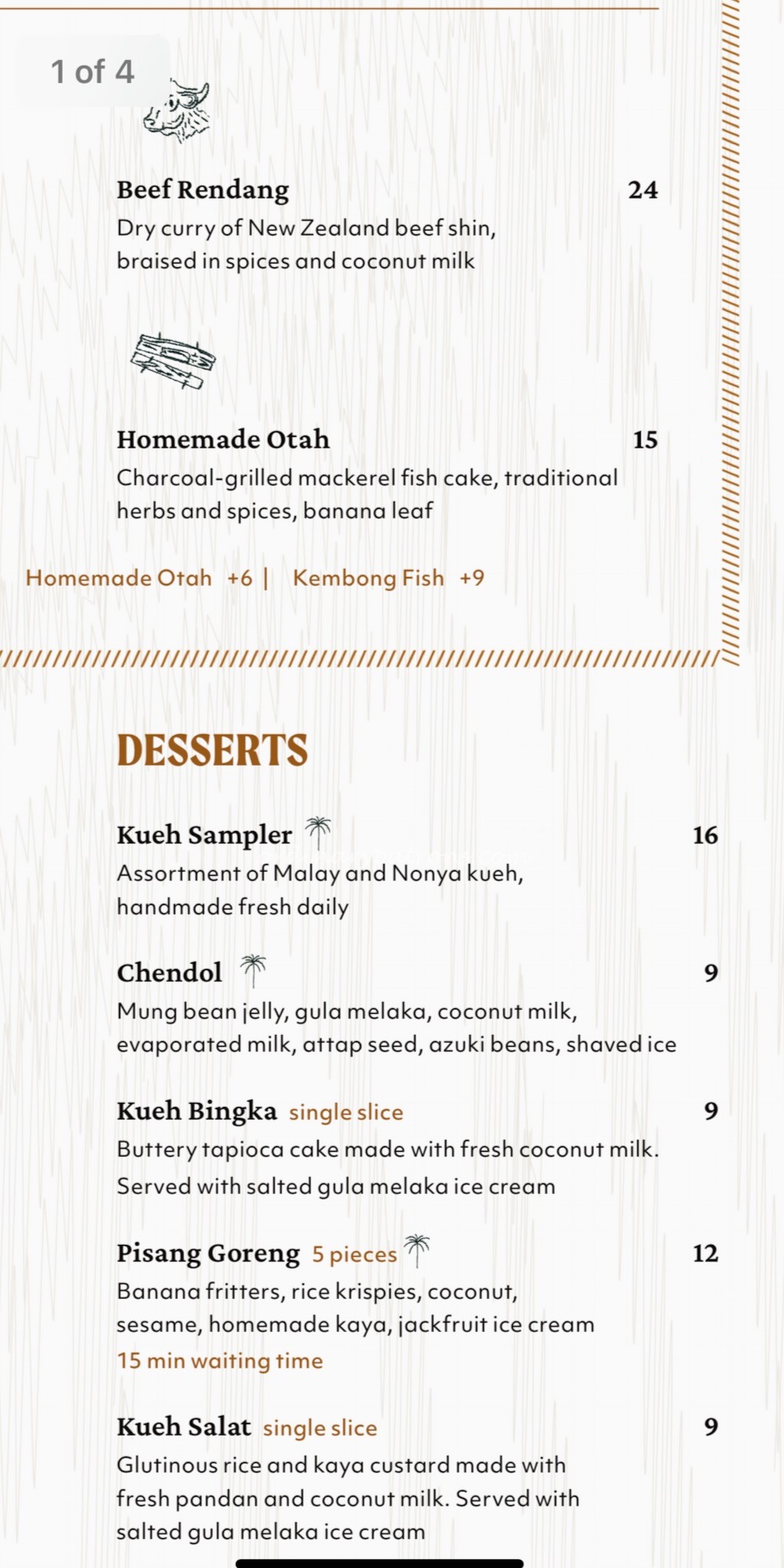 Coconut Club New Bahru menu