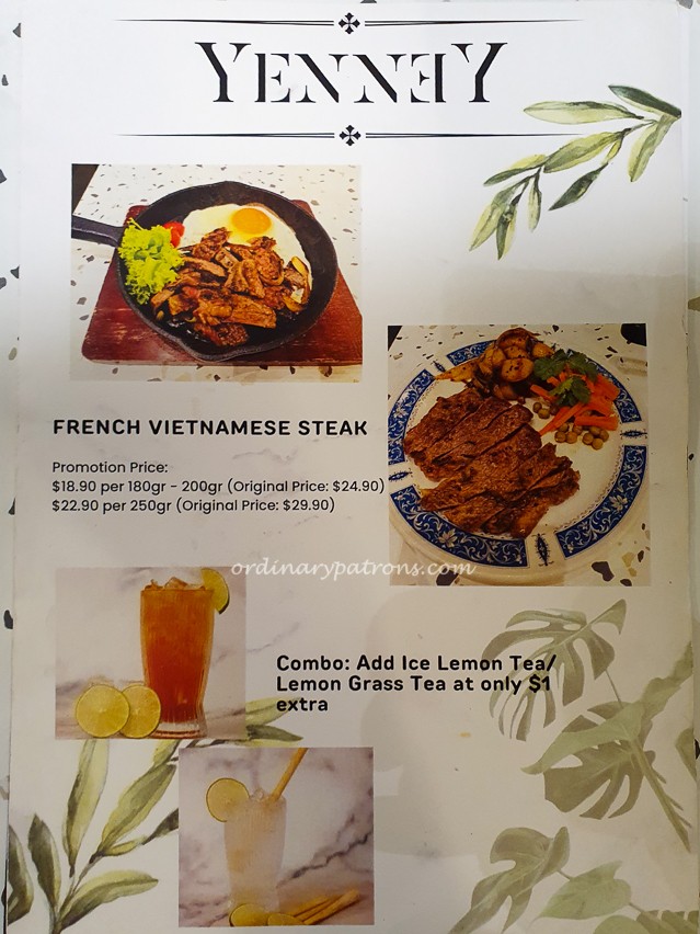 Menu of YenneY 