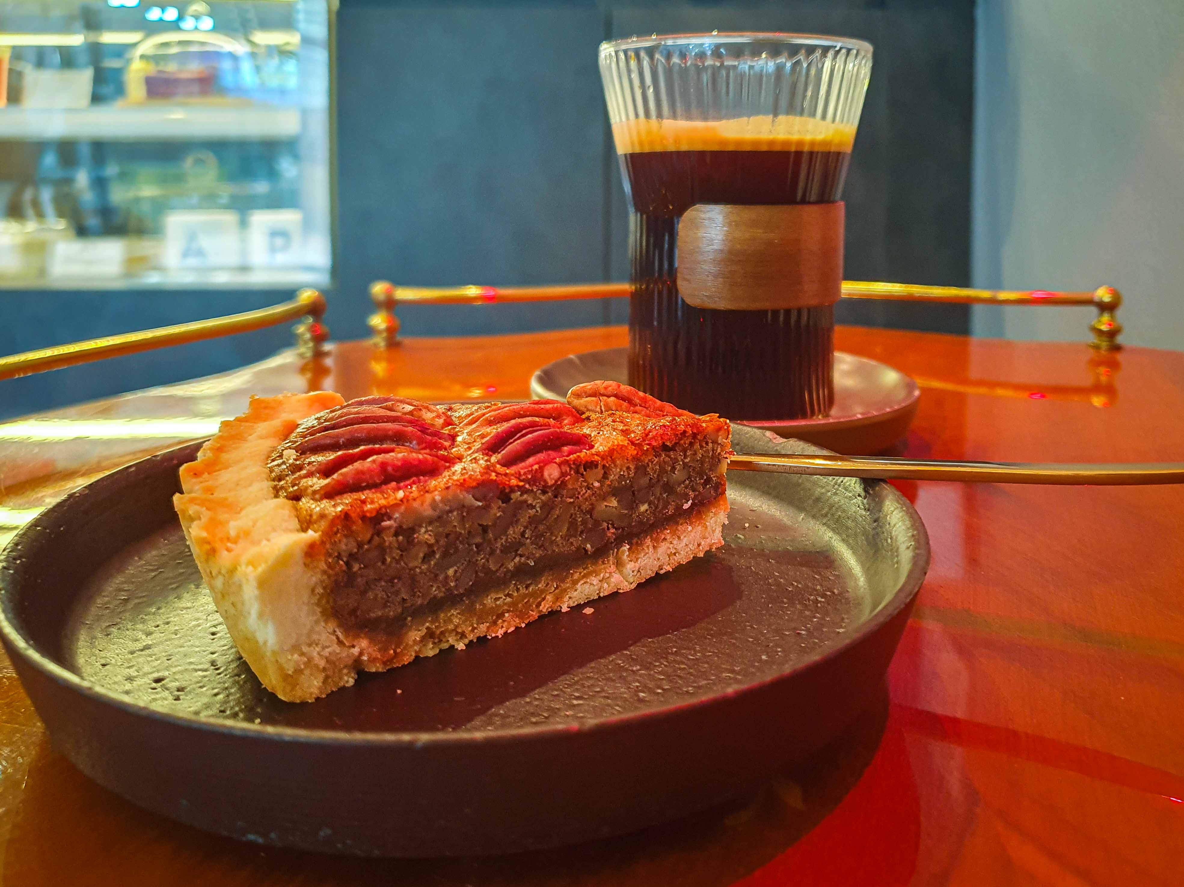Maple Pecan Tart & Long Black