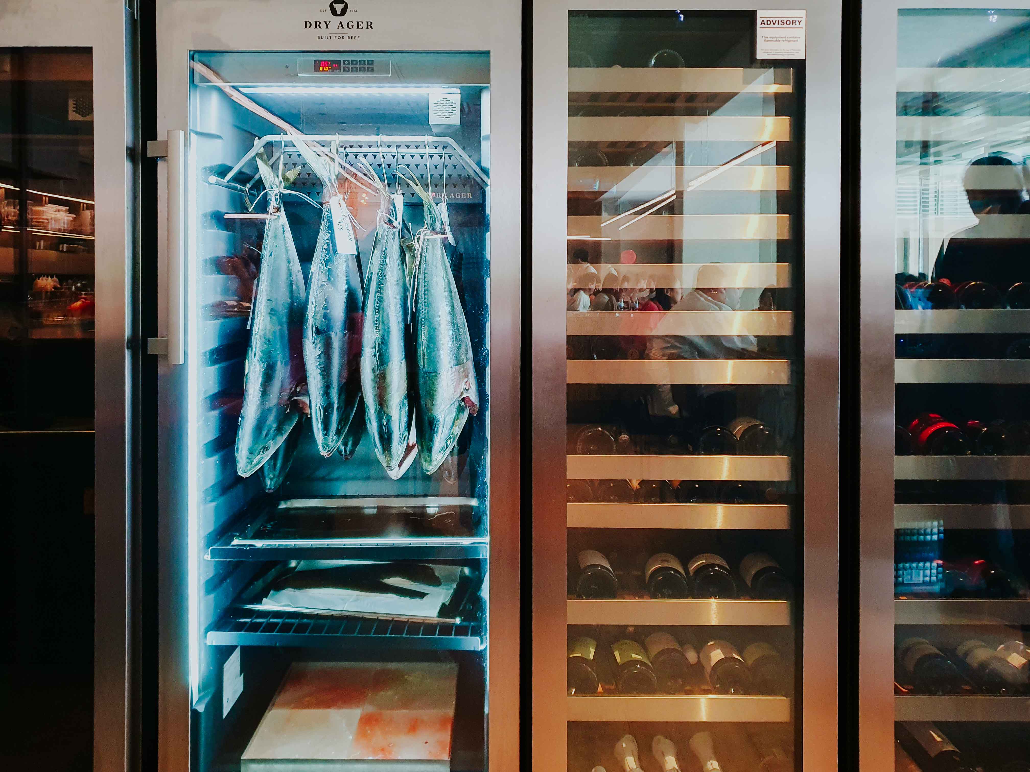 One Prawn & Co - dry-ager cabinet for seafood.