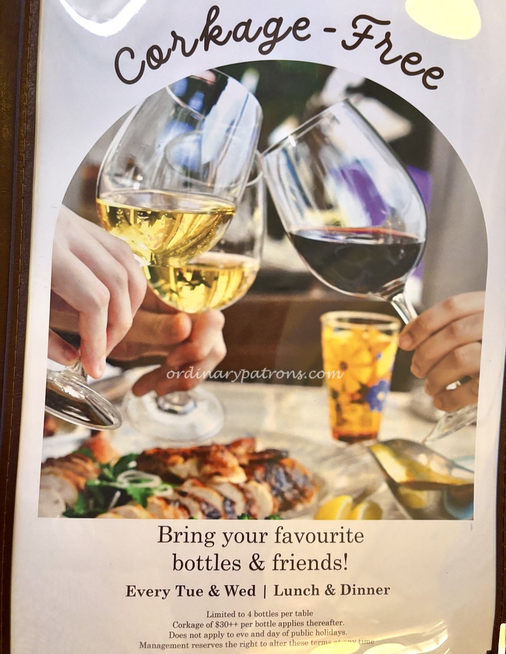 Summer Hill Restaurant BYOB no corkage