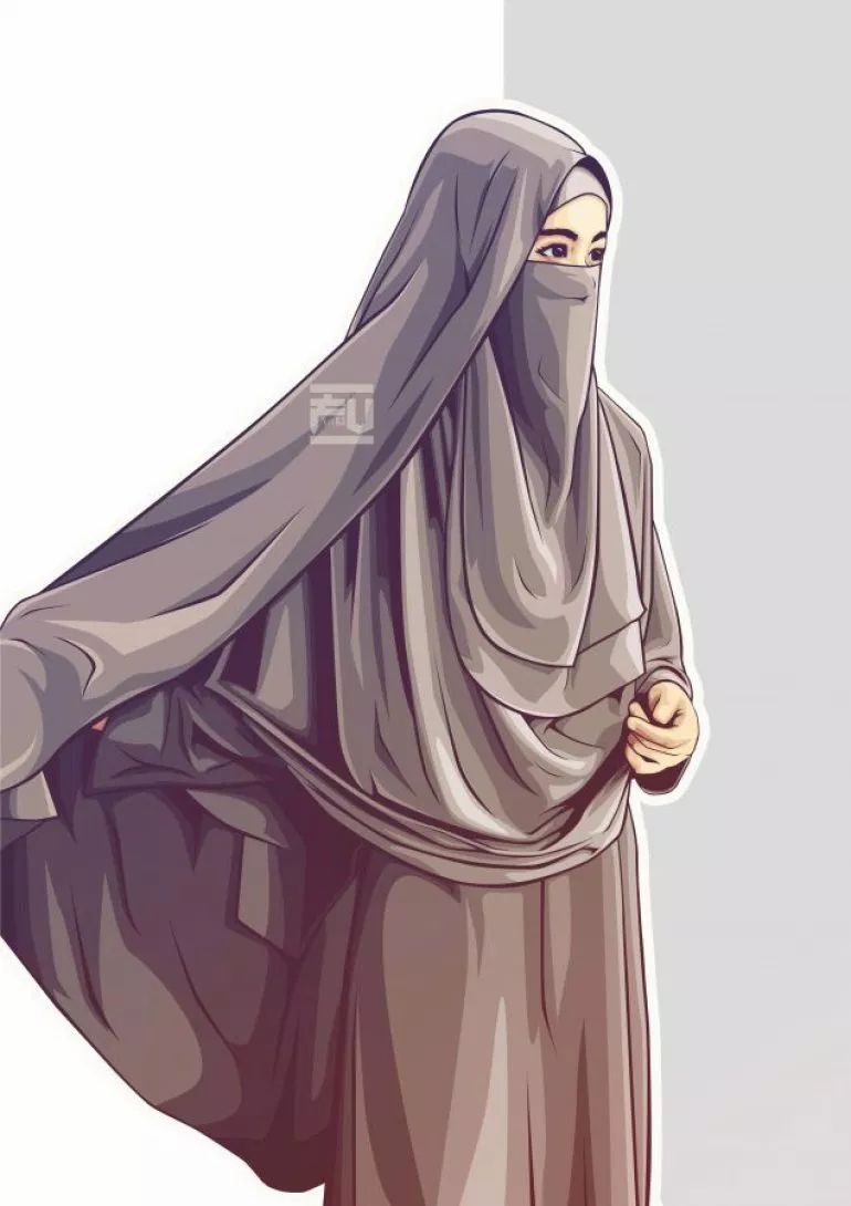 Wanita Muslimah Cantik Gambar Kartun Berhijab Lucu