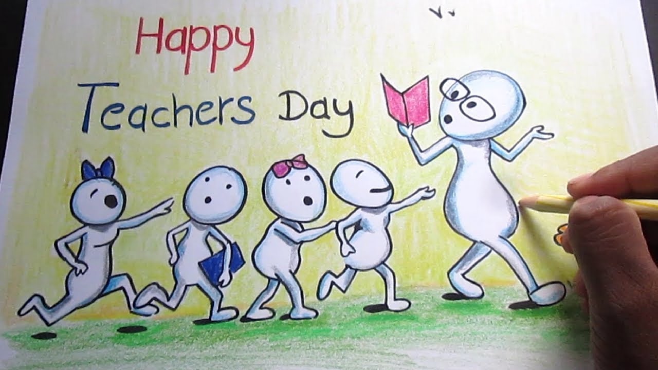 Easy Teachers Day Drawing Happy Teachers Day Drawing Teachers Day