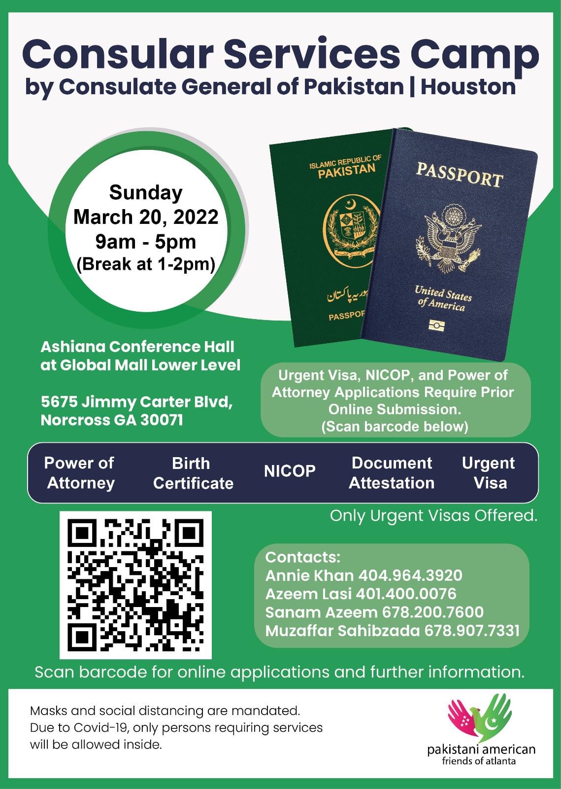 Consular Services Camp March 20th Pakistani American Friends Of Atlanta