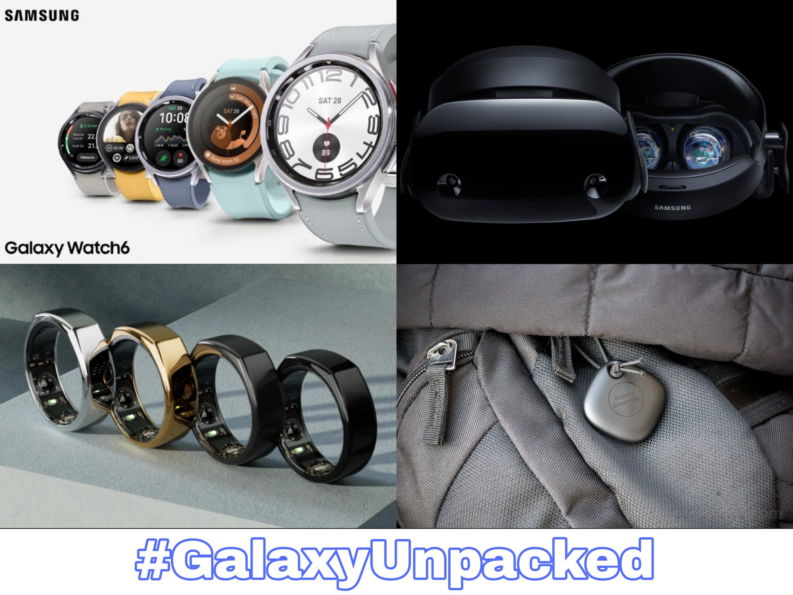 Samsung Galaxy Watch 6 Series | Samsung XR Headset | Samsung Smart Ring | Samsung Smart Tag 2 | Samsung Galaxy Unpacked 2023