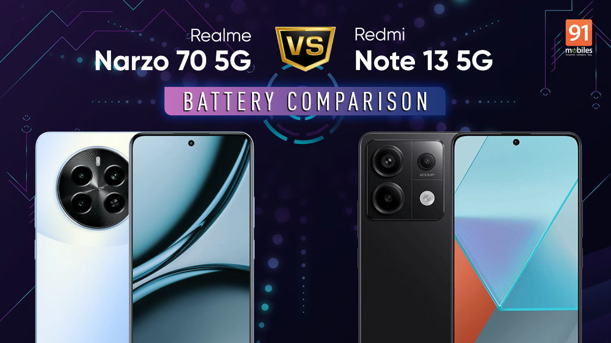 Realme Narzo 70 5G vs Redmi Note 13 5G battery comparison: which smartphone offers better battery life?