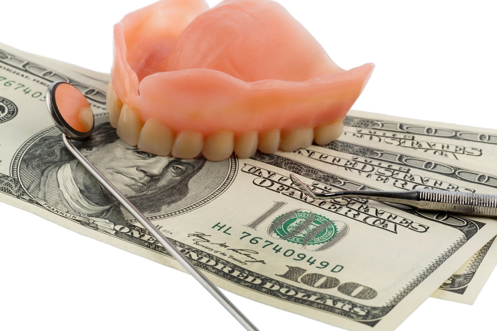 denture with money