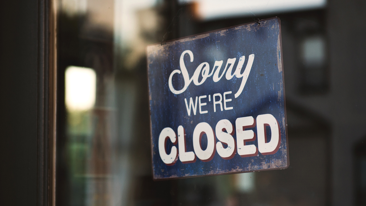 store closed sign