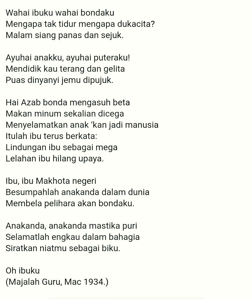 Sajak Malaysia Tanah Airku Bila Rasa