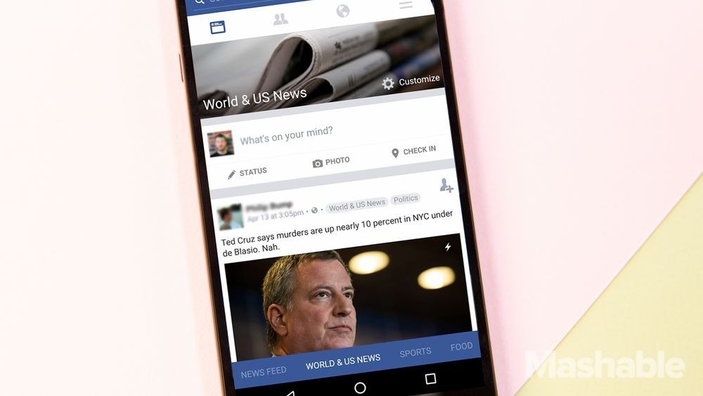 Facebook News Section Facebook News Section