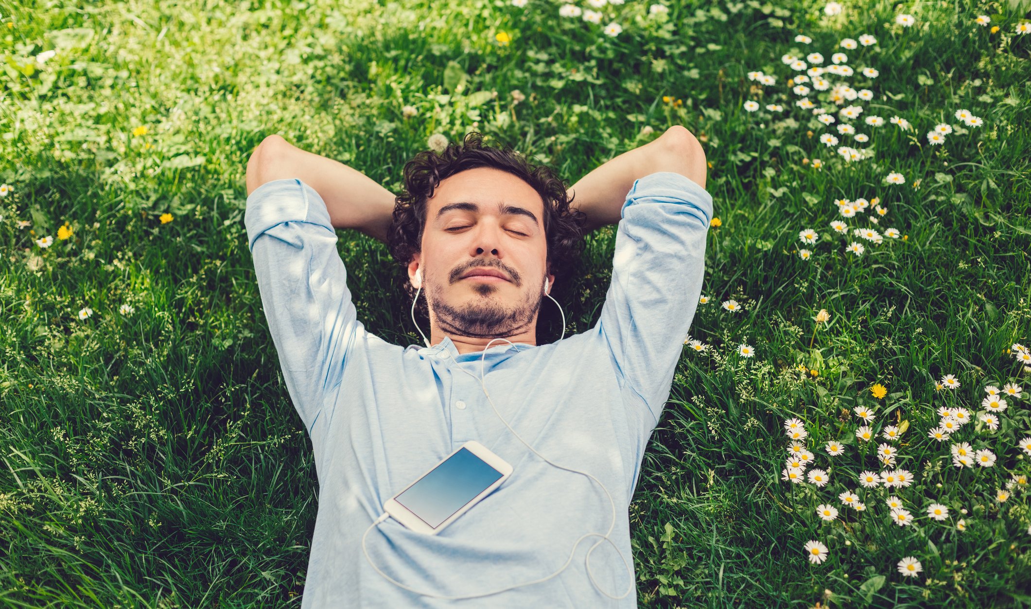 Man napping in the grass