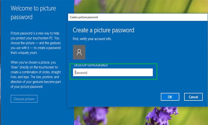 picture password in windows 10