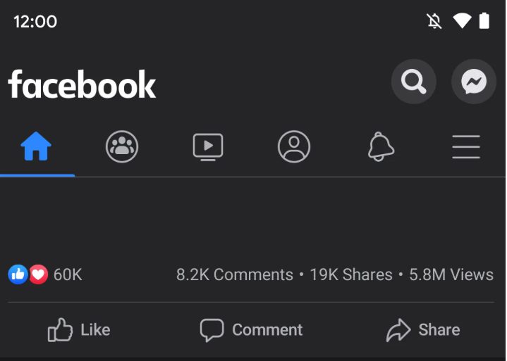 facebook dark mode
