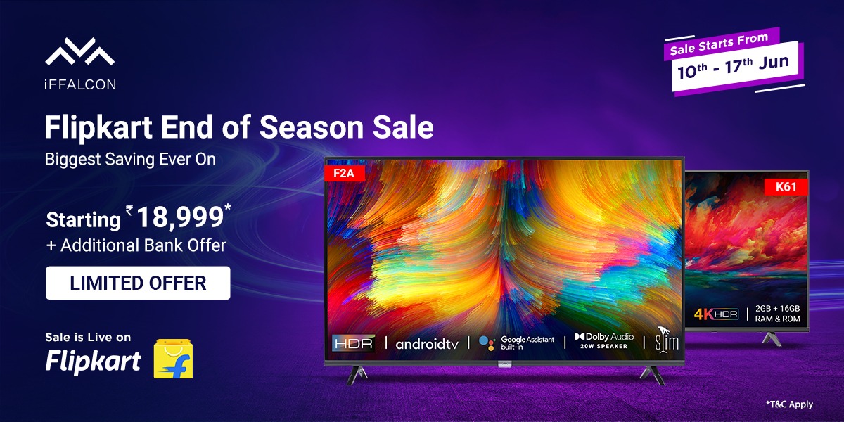 Get iFFALCON 4K HDR and FHD Android TV at heavy discounts on Flipkart