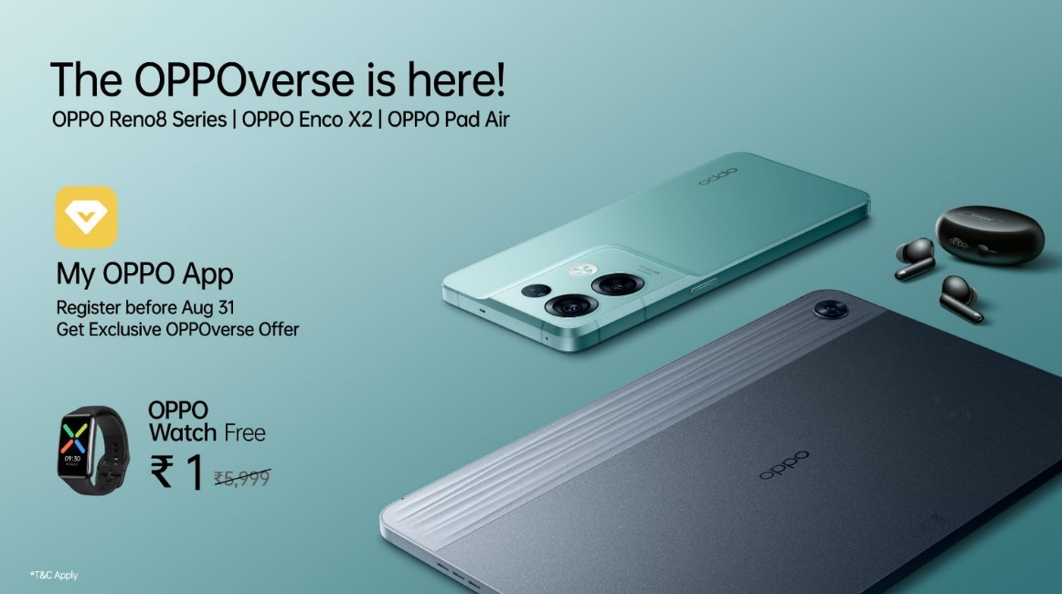 Oppo Reno 8 series, Enco X2, Oppo Pad Air launch
