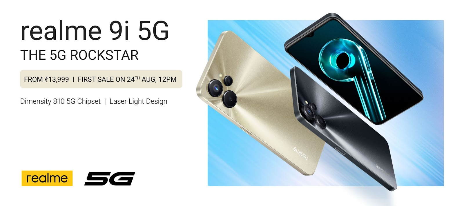 realme 9i 5G and realme Techlife Buds T100 to go on sale starting August 24, 2022, 12 noon on realme.com, Flipkart