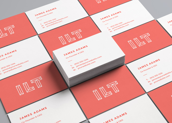 Free Perspective Business Card Mockup