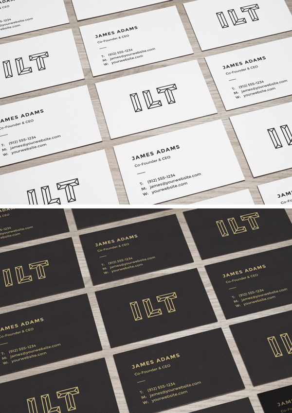 Perspective Business Cards MockUp