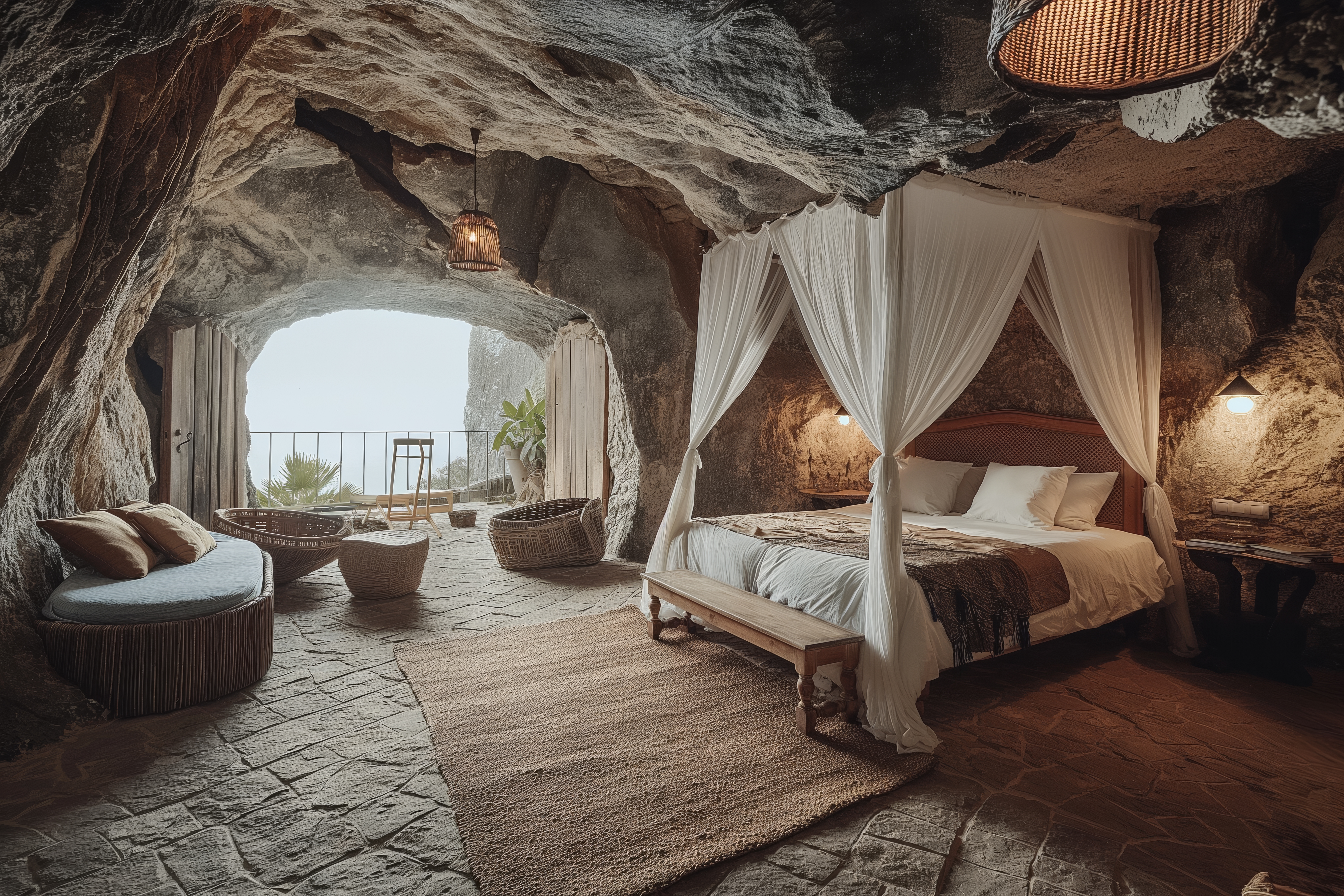 Beautiful Cave Accommodation Bedroom Free Image