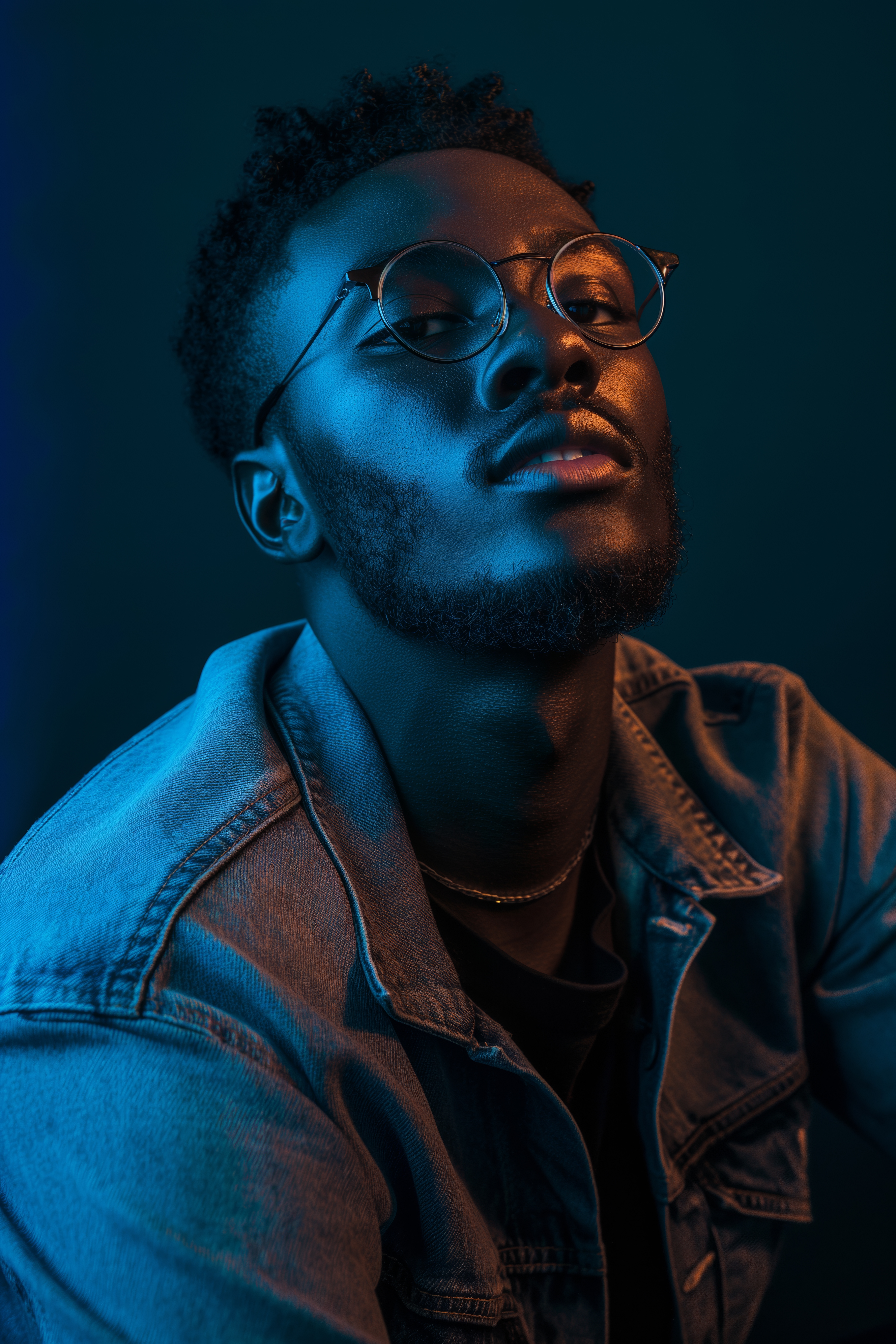 Chilled Young Black Male Model in Studio Portrait Free Image