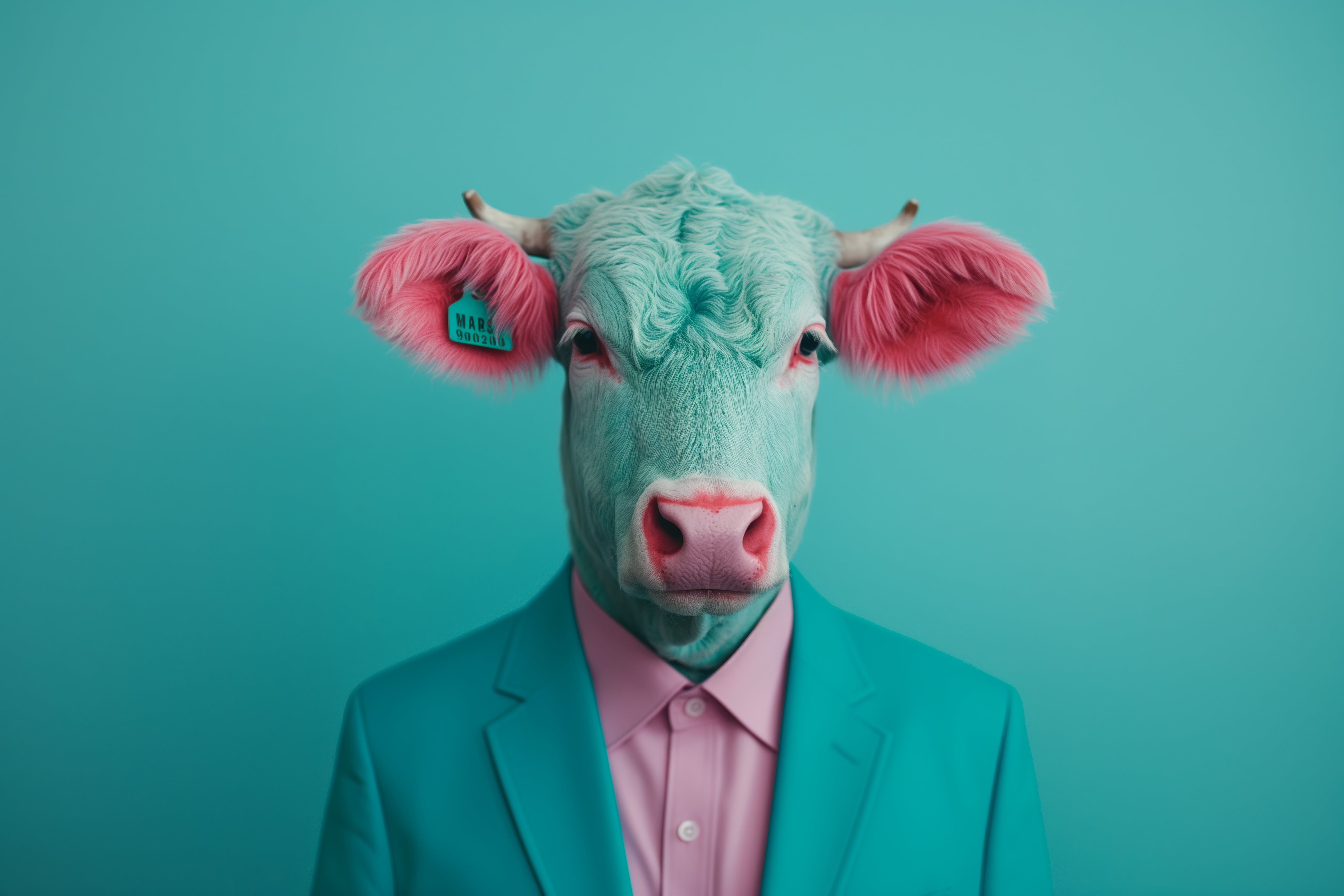 Cow in a Suit Free Image