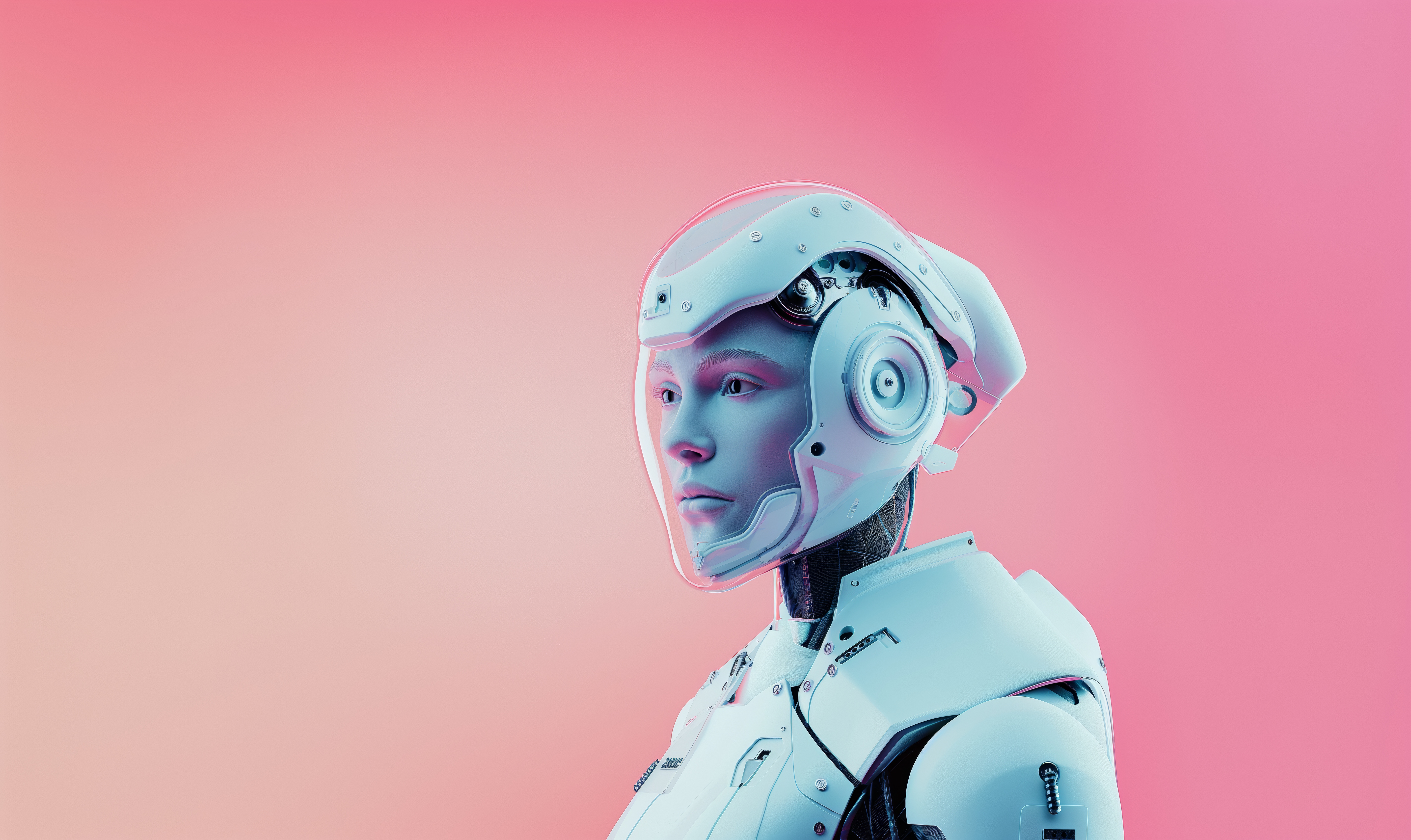 Mellow Portrait of a Robotic Woman Free Image