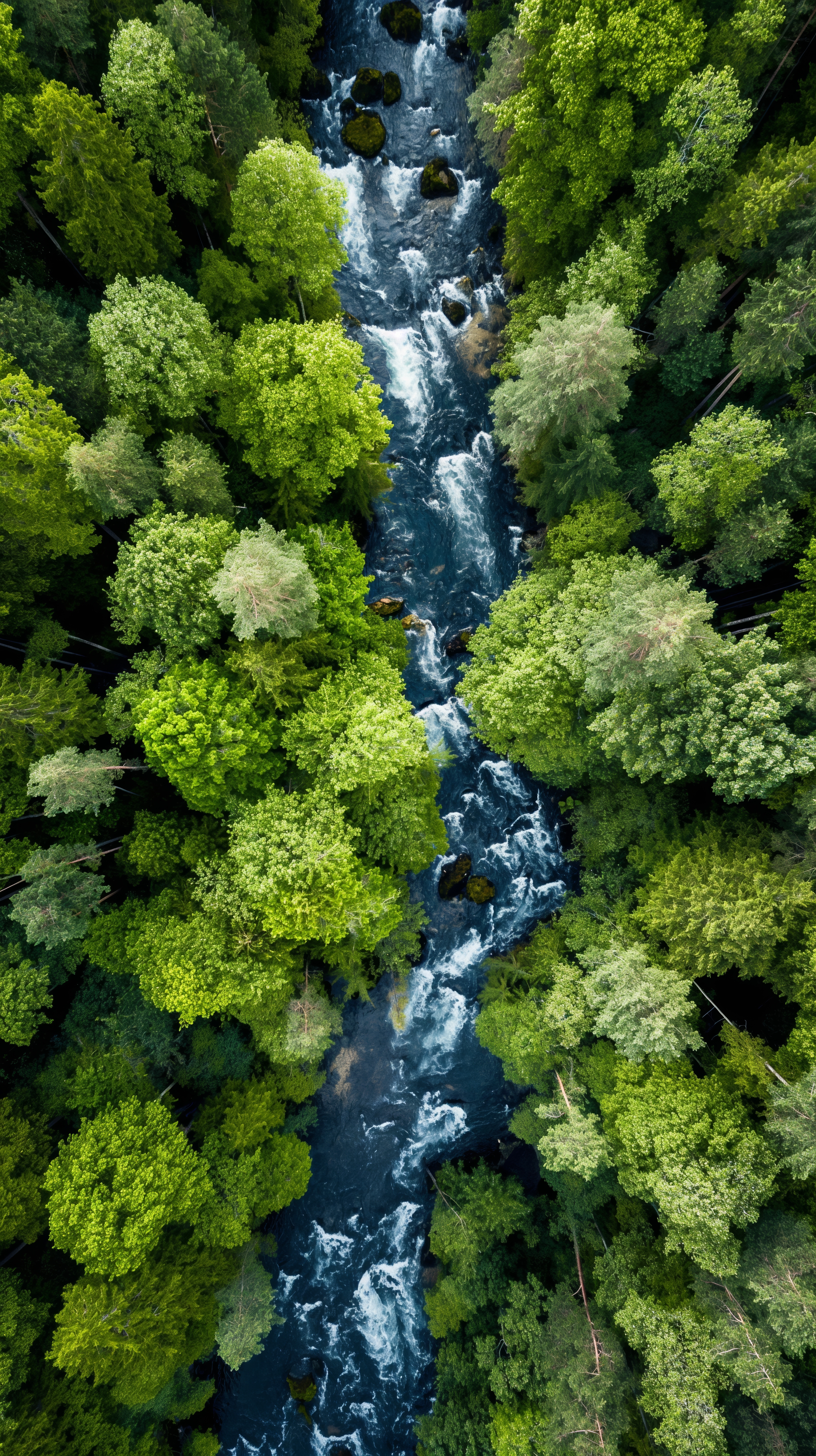 River in the Forest Free Smartphone Wallpaper