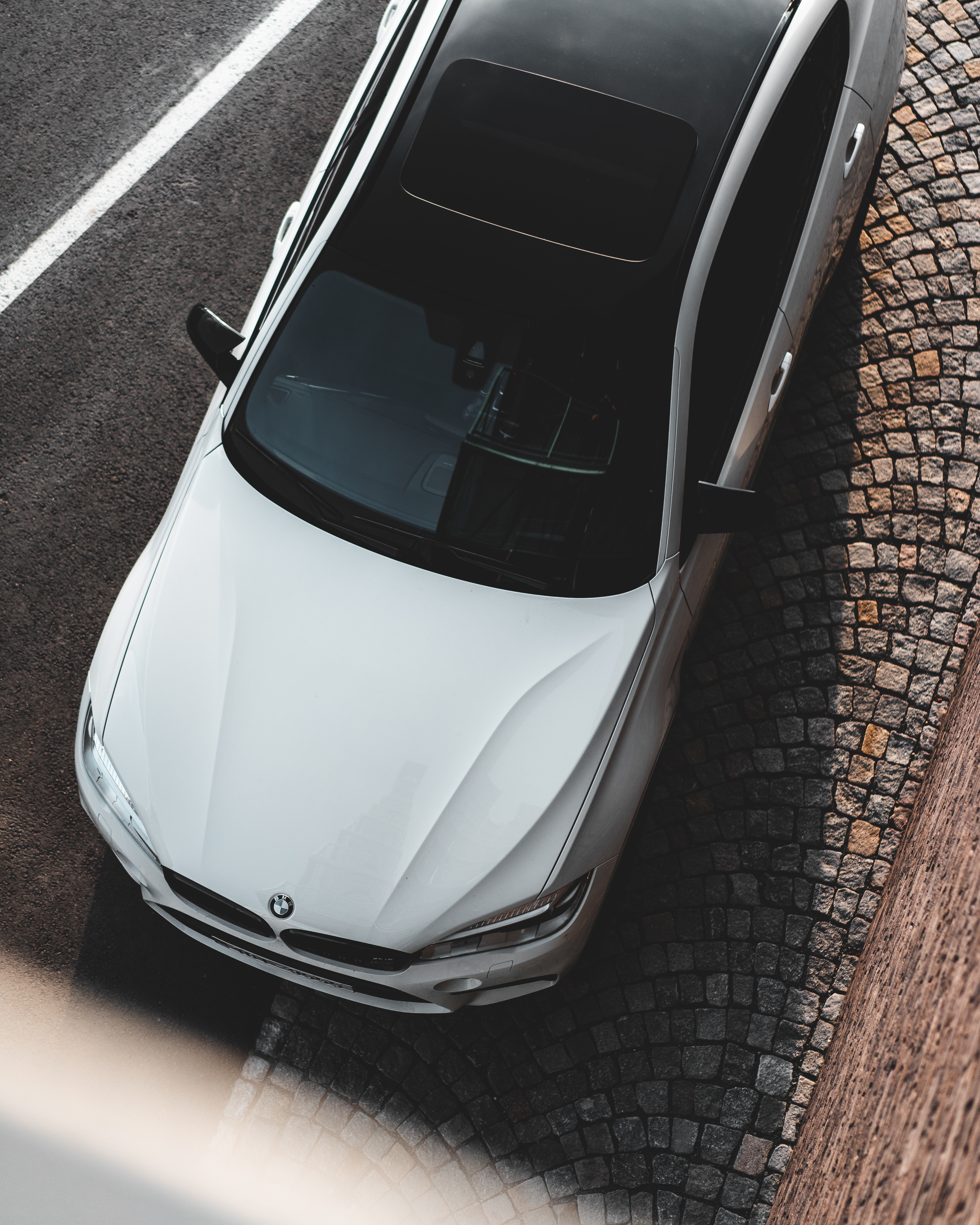 White Car Top View Free Photo