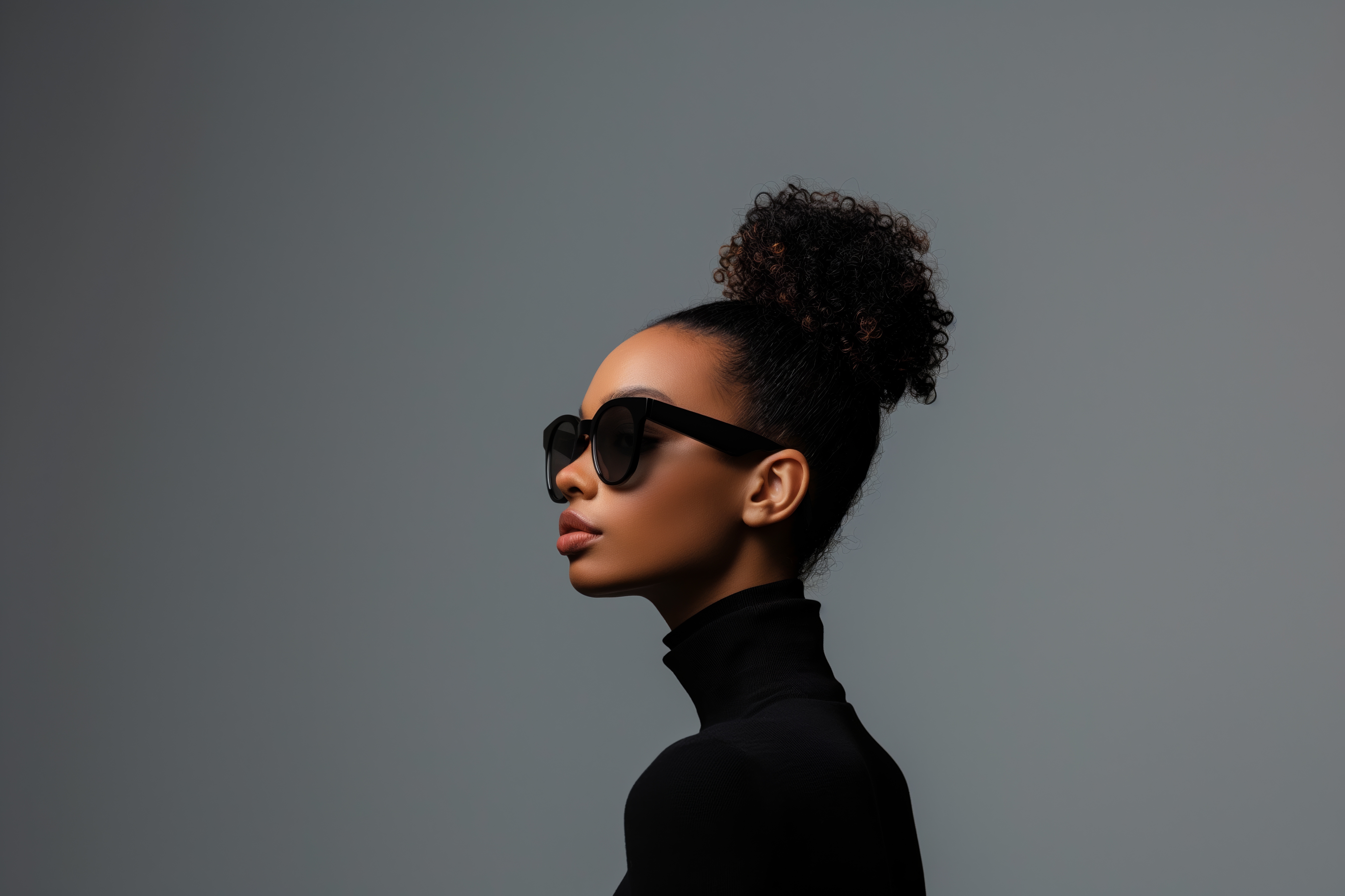 Young Black Woman Model in High-Fashion Minimalist Portrait Free Image