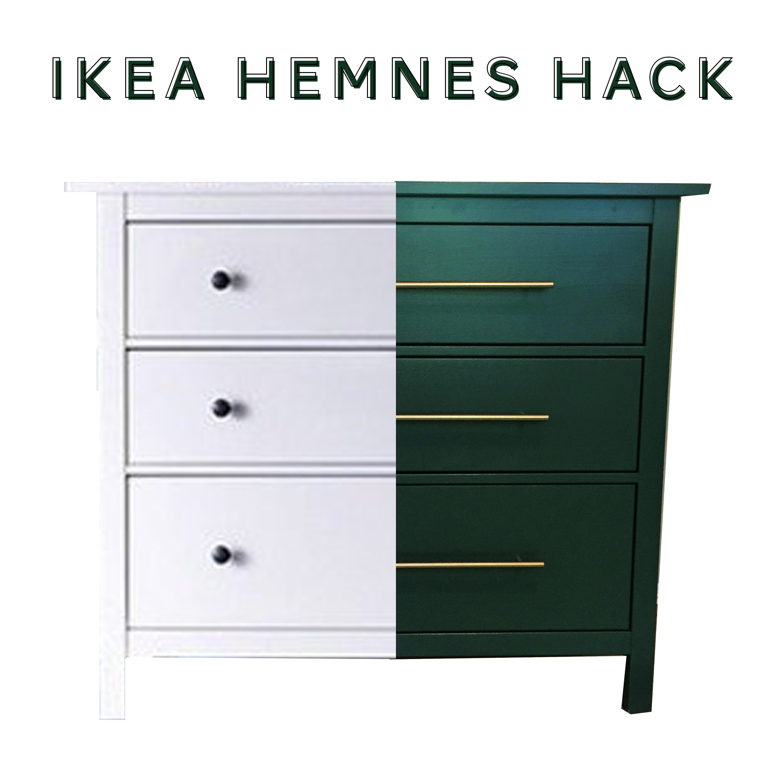 Ikea Hack Forest Green Hemnes Dresser With Brass Pulls Plum Street Collective