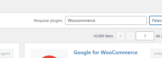 pesquisar o Woocommerce