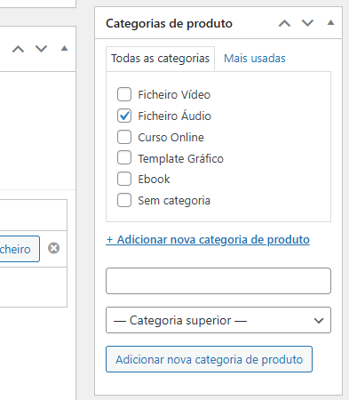 criar categoria dos produtos digitais no Woocommerce