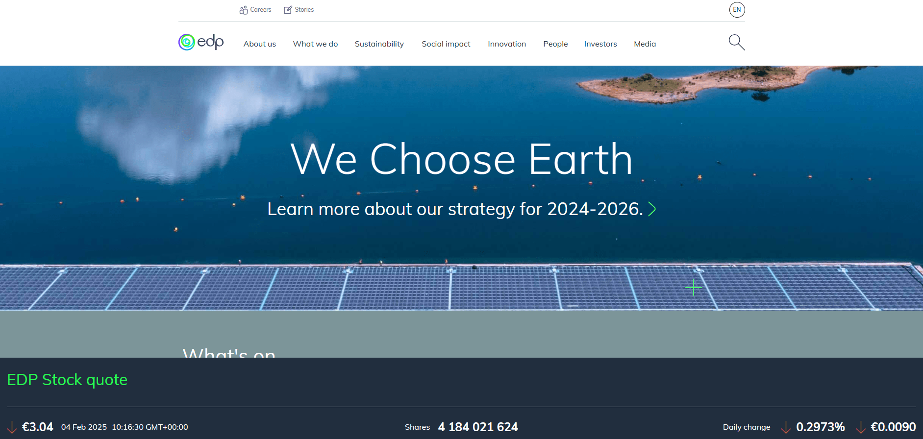 site institucional da EDP
