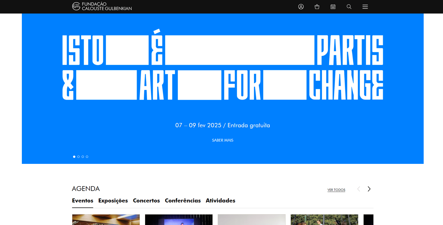 site institucional da Fundação Calouste Gulbenkian