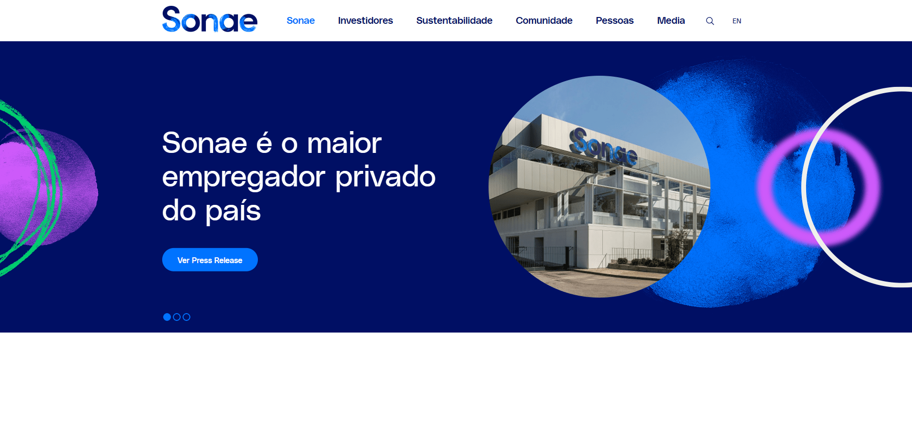 site institucional da Sonae