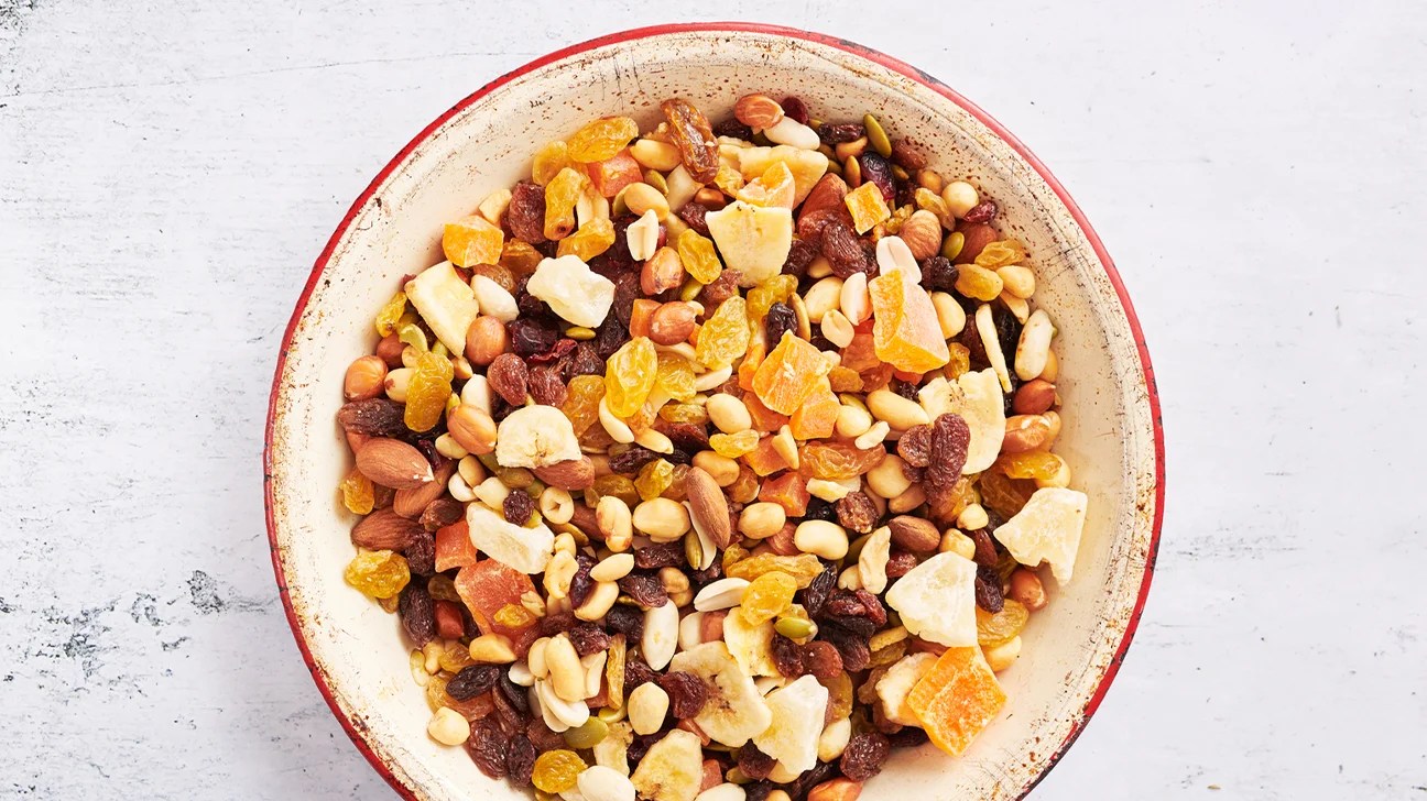 trail mix in a bowl