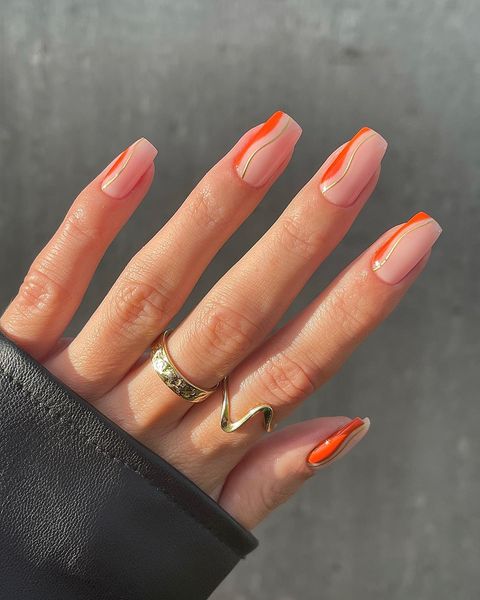 40 Orange Nails You Need To Try The Pink Brunette