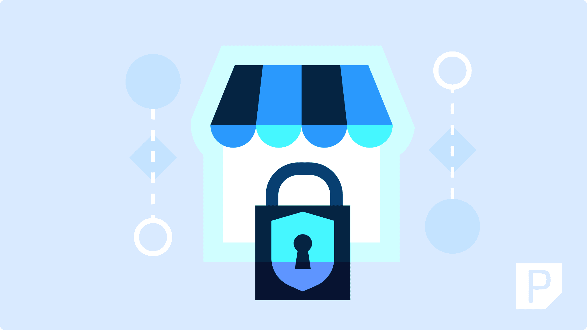 Illustration of a Store Front and Lock