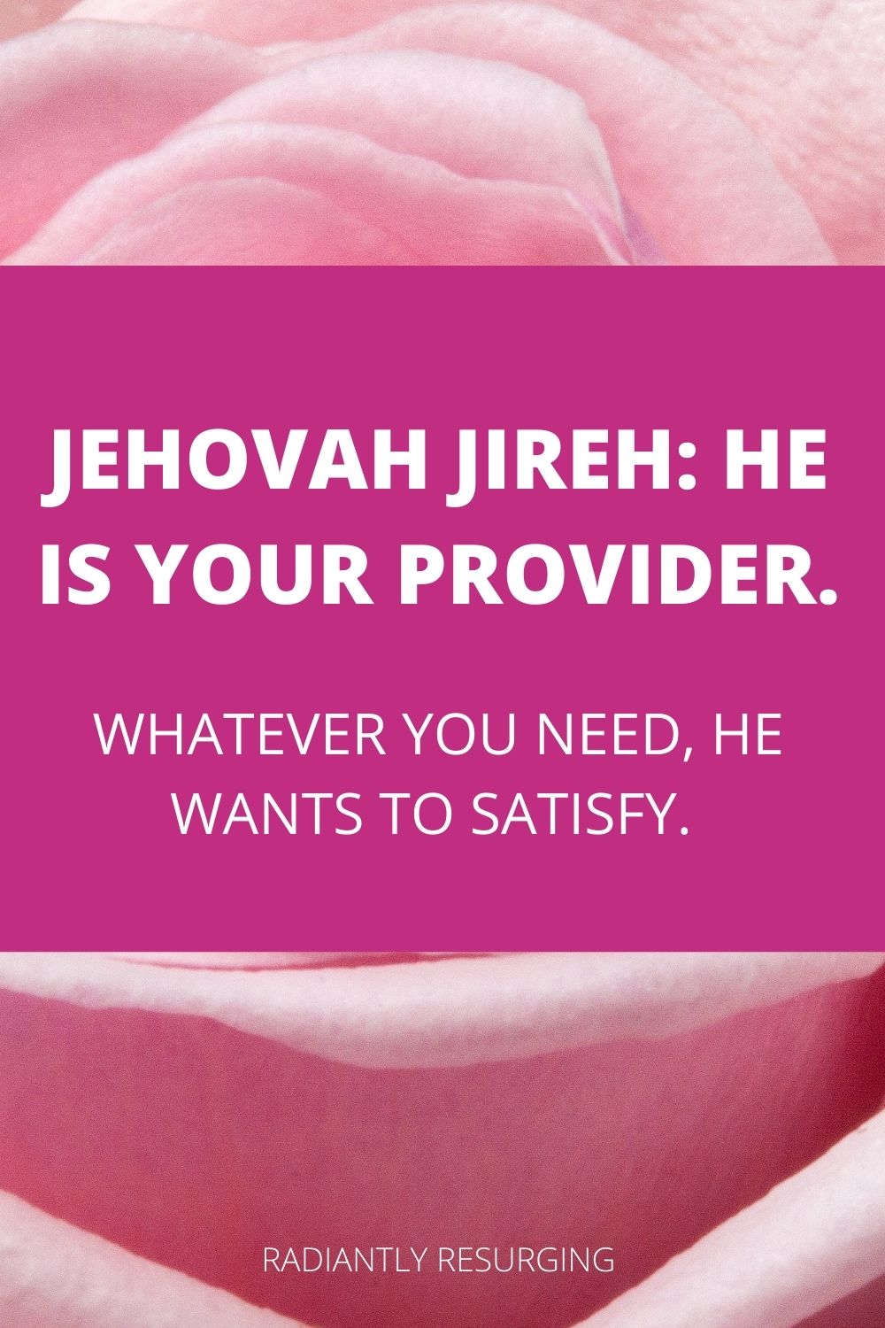 to God to supply tor need